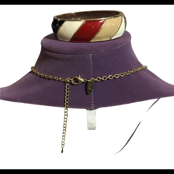 New York & Co. Necklace and bracelet combo set red black cream tan - Picture 3 of 8